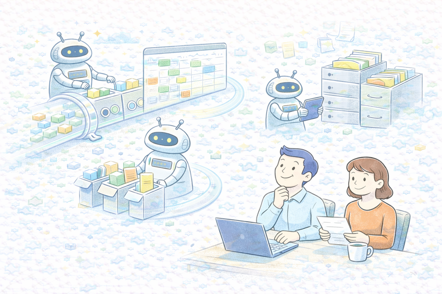 AI analyzing business data for insights